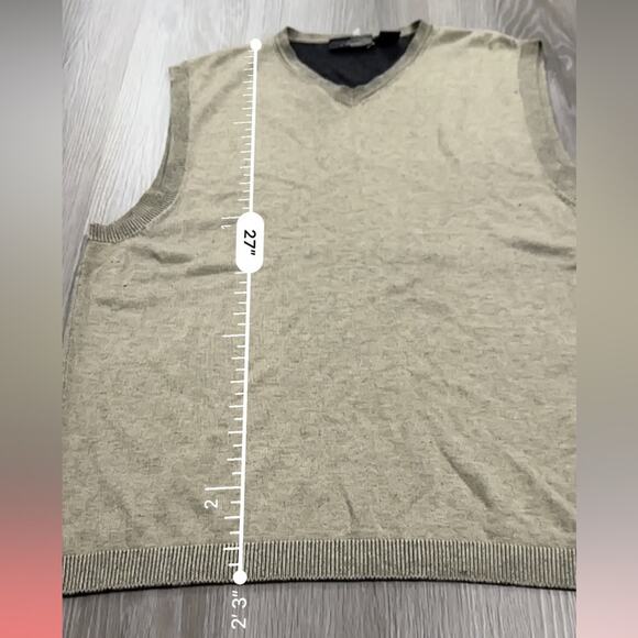 J. Ferrar JF Taupe Beige Sleeveless Sweater Vest Size‎ L - Picture 7 of 7